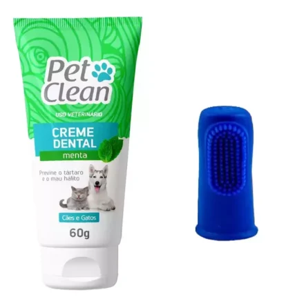 Kit creme dental + Escova de dente canina